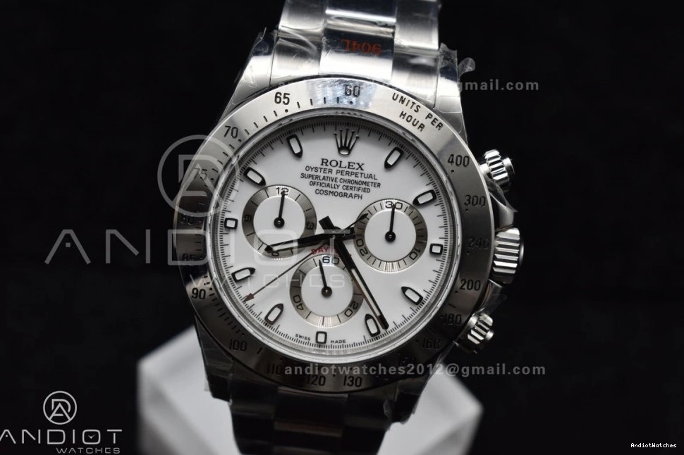 on Bracelet SS V Best QF 771 1:1 Edition WeatherProof 116520 White Dial SA4130 Daytona 0411